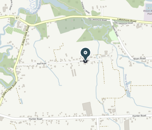 Map showing the clinic location on Wall Road in Niagara-on-the-Lake