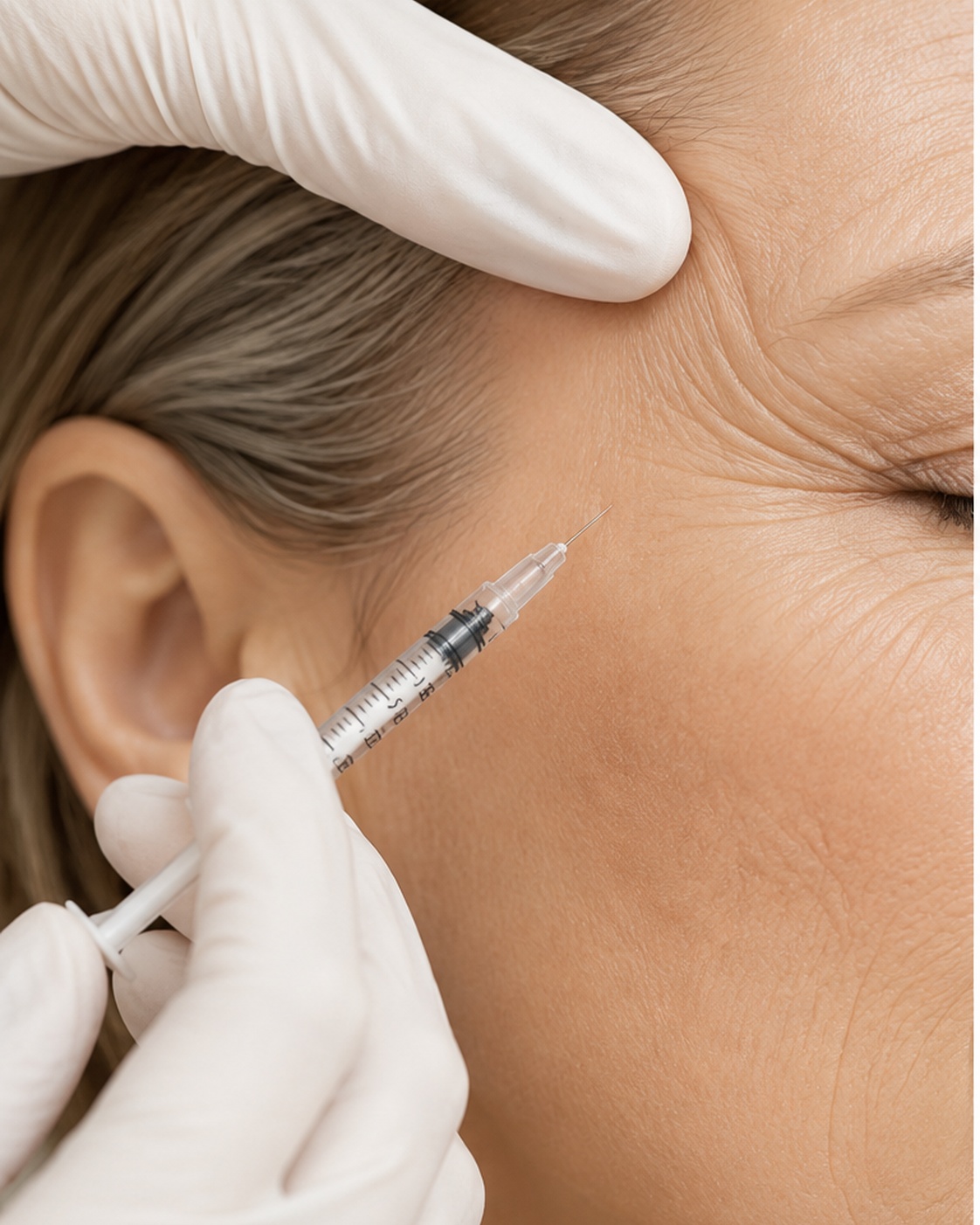 Syringe and vial for wrinkle relaxer treatment